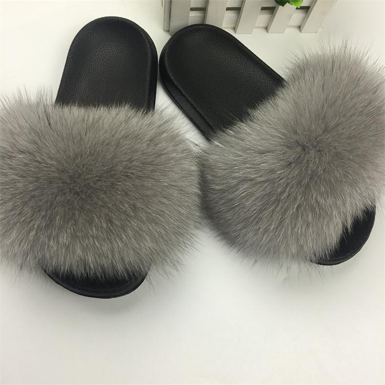 Cute Plush Fox Hair Fluffy Slippers