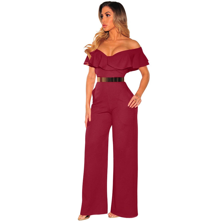 Autumn Women Sexy Backless Hollow Out Jumpsuits