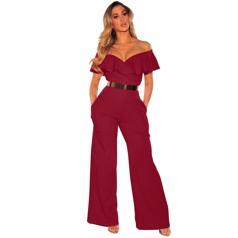 Autumn Women Sexy Backless Hollow Out Jumpsuits