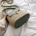 Small Straw Bucket Crossbody Bags