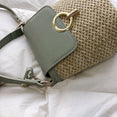 Small Straw Bucket Crossbody Bags