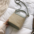 Small Straw Bucket Crossbody Bags