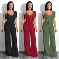 Sexy Deep V-Neck Ruffles Strap Jumpsuits