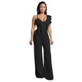 Sexy Deep V-Neck Ruffles Strap Jumpsuits