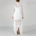 Vintage Party Sexy Mesh Hollow Lace Long Dress