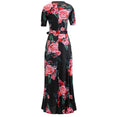 Casual Women Print Robe Maxi Dress