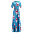 Casual Women Print Robe Maxi Dress