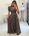 Casual Women Print Robe Maxi Dress