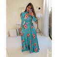 Casual Women Print Robe Maxi Dress