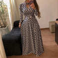 Casual Women Print Robe Maxi Dress