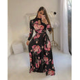 Casual Women Print Robe Maxi Dress