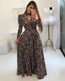 Casual Women Print Robe Maxi Dress