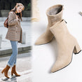 Ankle Elastic Sock Chunky High Heels Boots