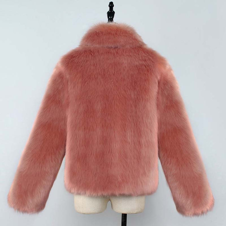 Leopard Faux Fur Coat Women Jacket