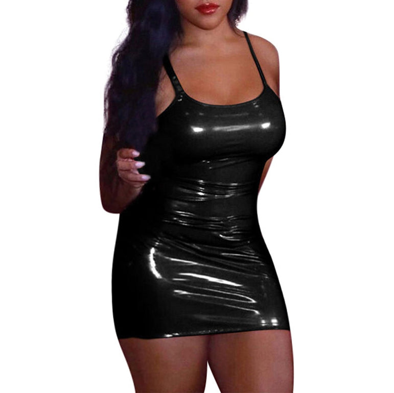 Leather Short Soft Night Club Dress