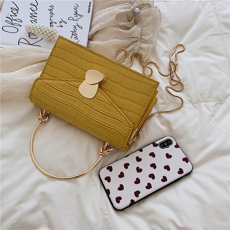 Stone pattern PU Leather Crossbody Bags