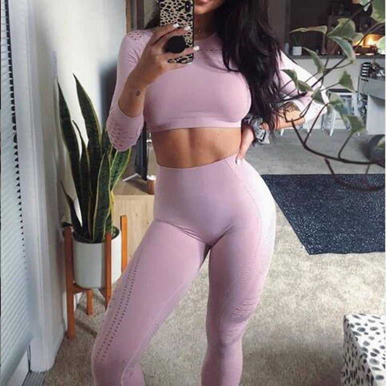 Women Seamless Yoga Sets High Waist Gym Suit