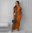 Leopard Print Bodycon Long Maxi Dress