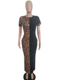 Leopard Print Bodycon Long Maxi Dress