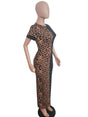 Leopard Print Bodycon Long Maxi Dress