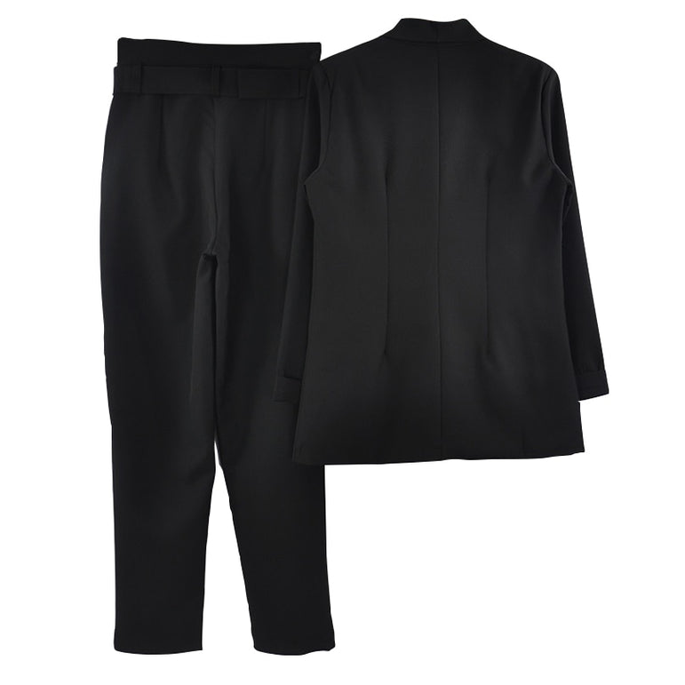 Office Ladies Solid Set Women Pants Suits