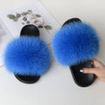 Women Warm Fox Fur Flip Flop