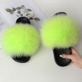 Women Warm Fox Fur Flip Flop