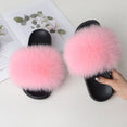 Women Warm Fox Fur Flip Flop