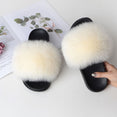 Women Warm Fox Fur Flip Flop