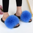 Women Warm Fox Fur Flip Flop