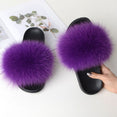 Women Warm Fox Fur Flip Flop