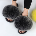 Women Warm Fox Fur Flip Flop