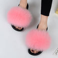 Women Warm Fox Fur Flip Flop