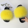 Women Warm Fox Fur Flip Flop