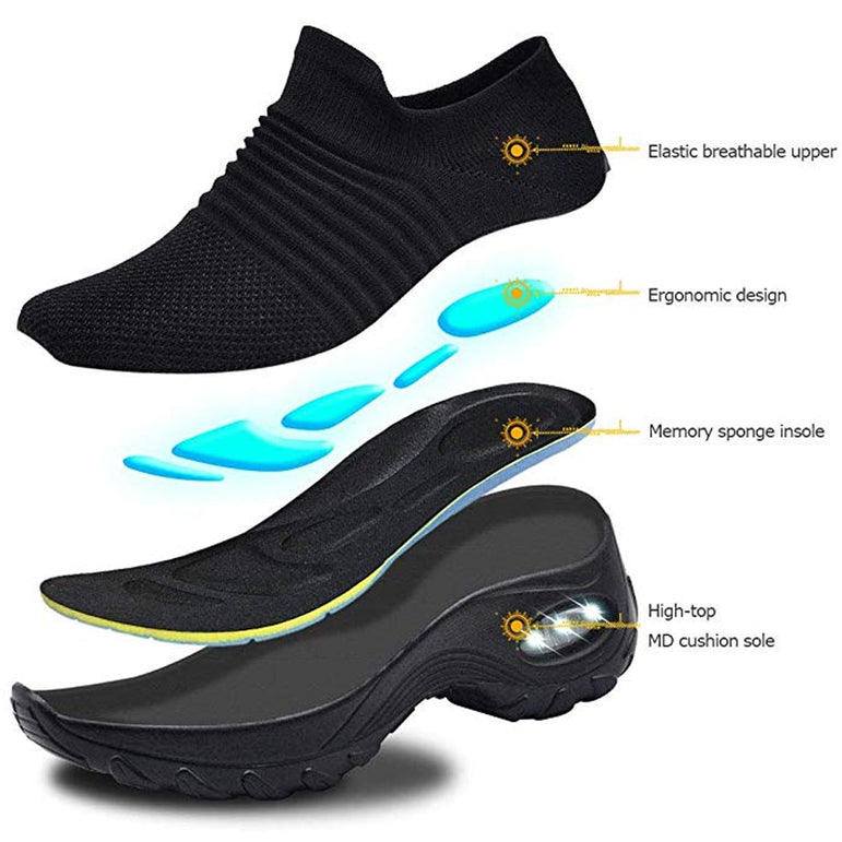 Breathable Mesh Casual Shoes Platform Sneakers