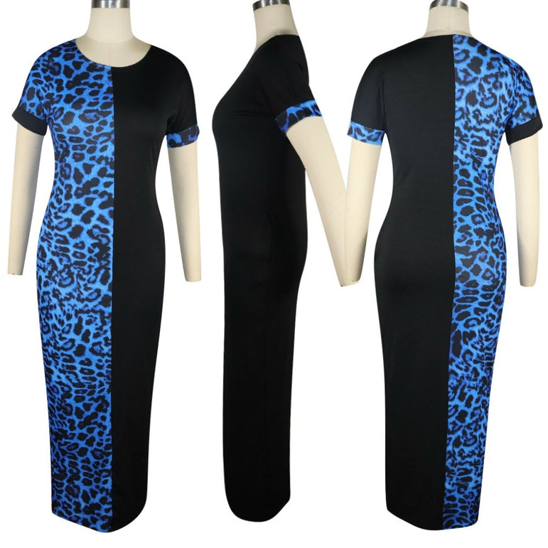 Leopard Print Bodycon Long Maxi Dress