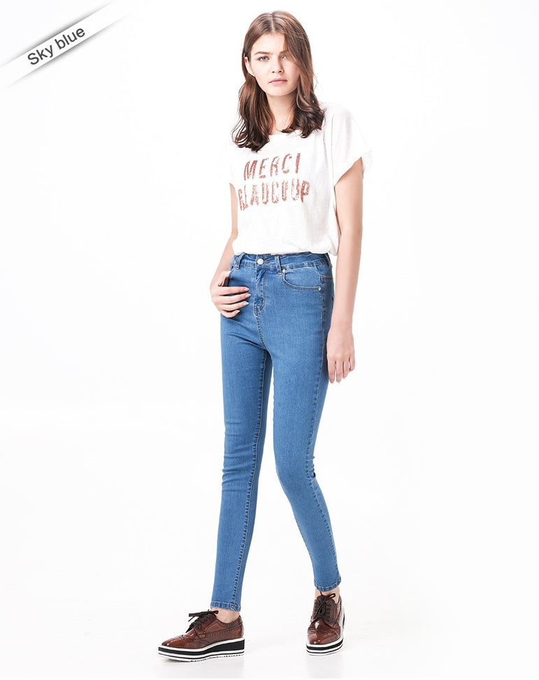 High Waist Jeans Woman High Elastic Pencil Pants