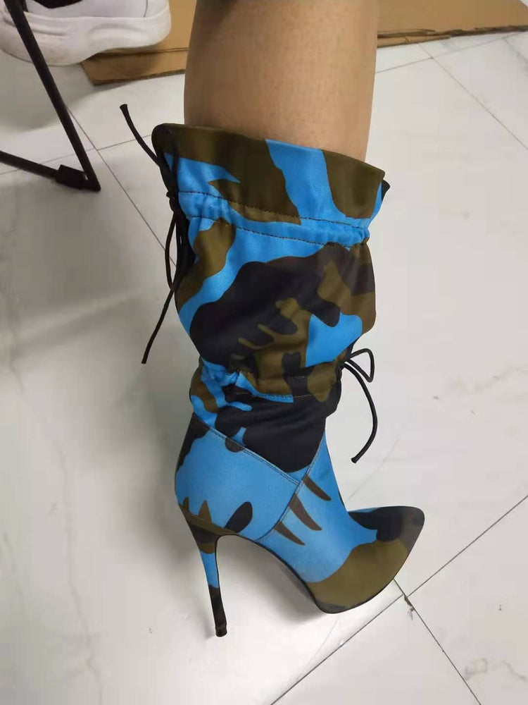 Stilettos Fashion Camouflage Ankle Boots