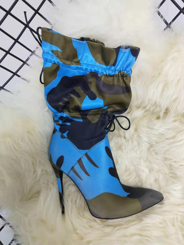 Stilettos Fashion Camouflage Ankle Boots
