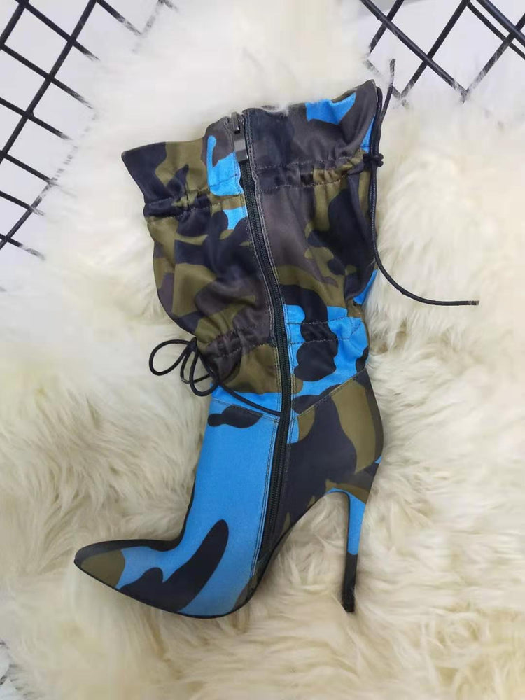 Stilettos Fashion Camouflage Ankle Boots