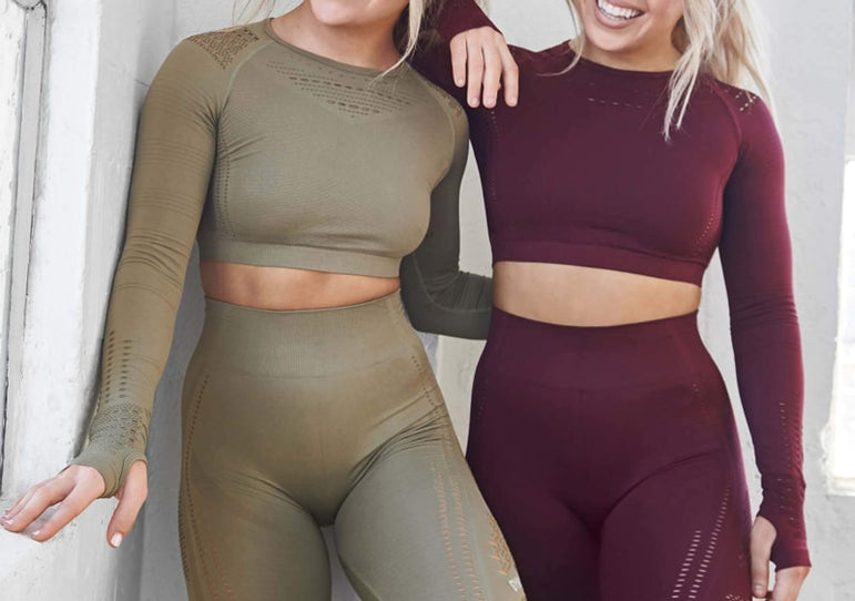 Ombre Seamless Women Sport Gym Suit