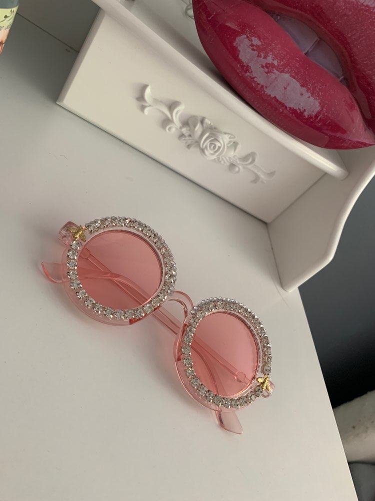 Crystal Diamond Handmade Round Sun Glasses