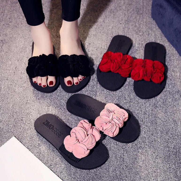 Women's Bohemian Flower Flat Slippers