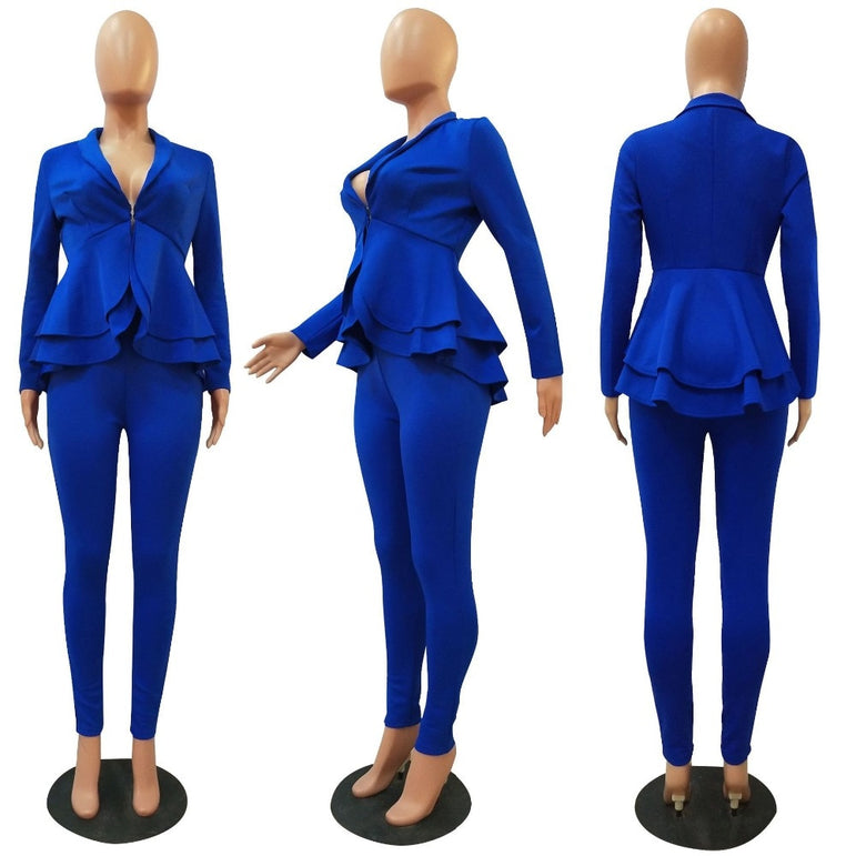 Women Winter Work Wear Full Sleeve Blazer Pants