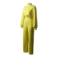 Turtleneck Lantern Sleeve Loose Women Jumpsuit