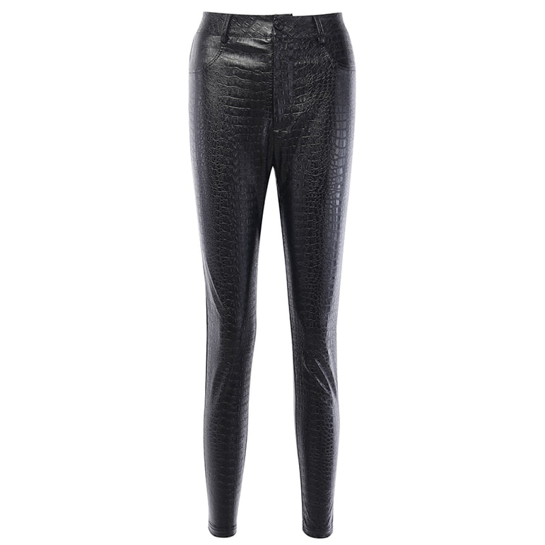 High Waist Pencil Faux Leather Pants