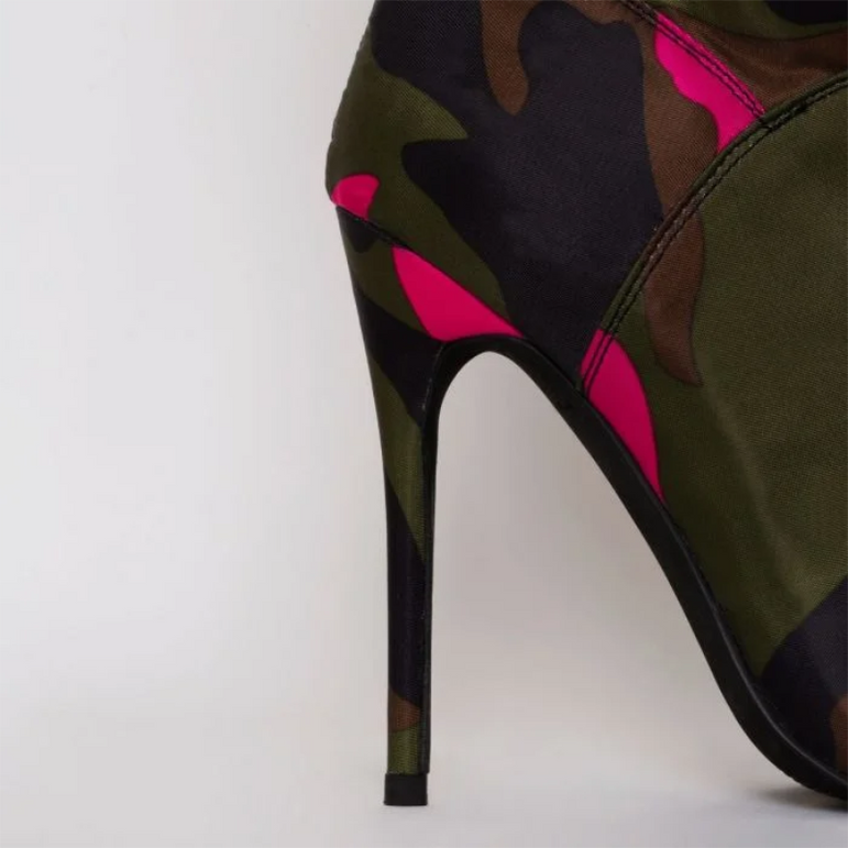 Stilettos Fashion Camouflage Ankle Boots