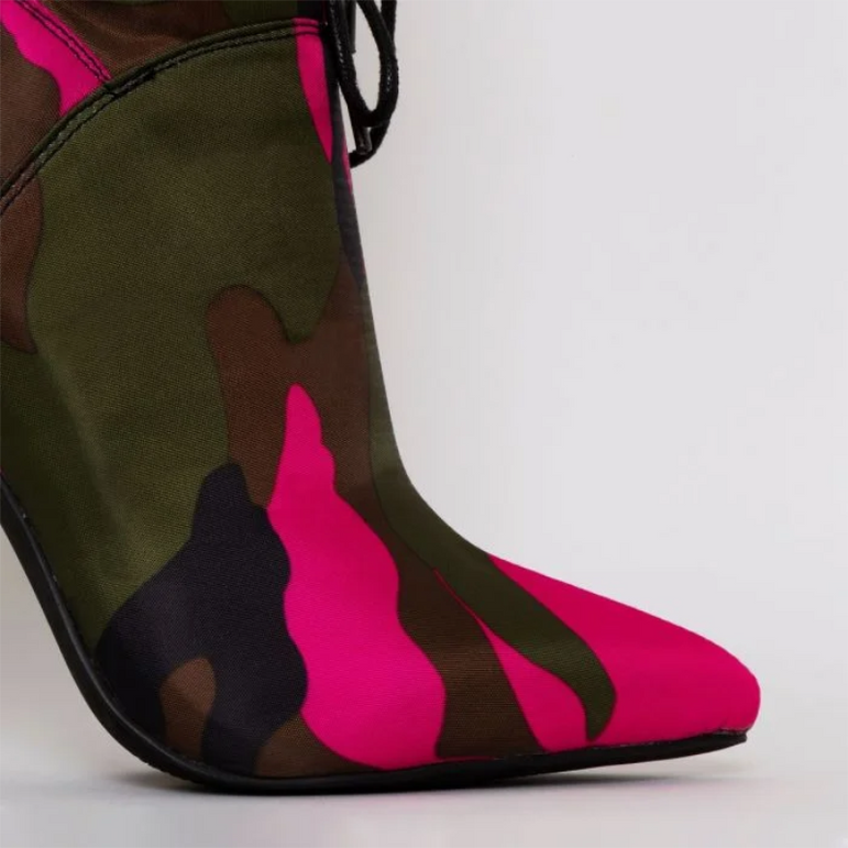 Stilettos Fashion Camouflage Ankle Boots