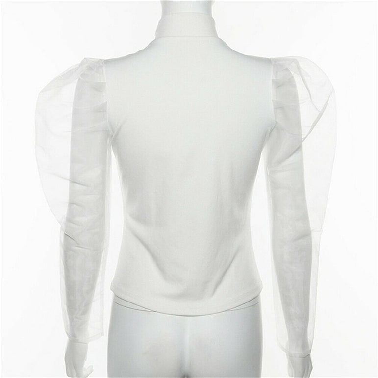 Women's Sheer Mesh See-through Blouse