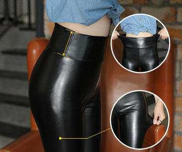 High Waist Women Sexy Thickness PU Pants